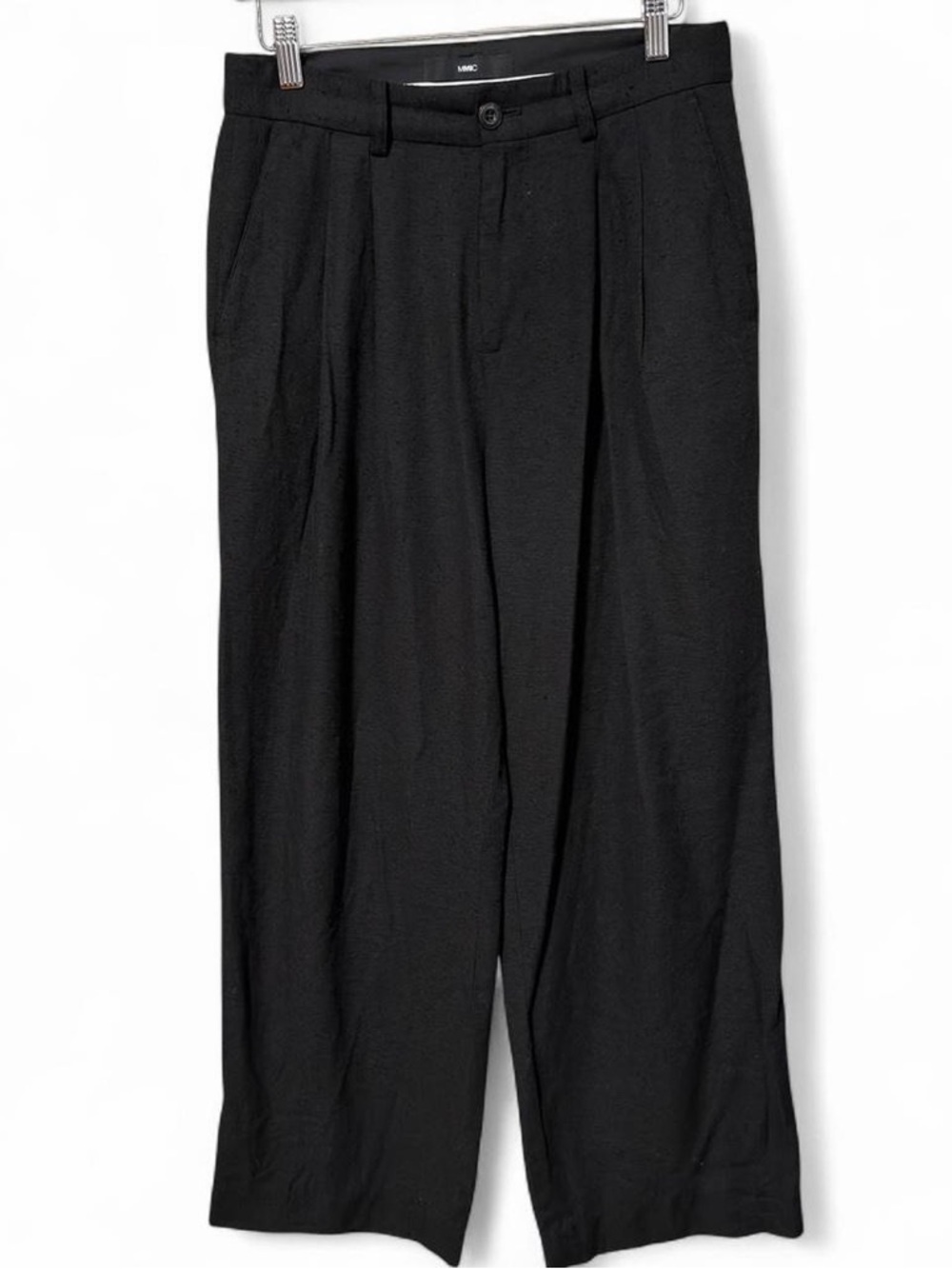 black wide leg trousers with pleats #trousers MMlC 
31x30 10” opening